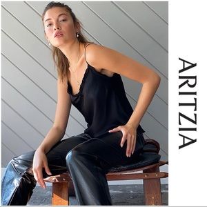 Aritzia Wilfred Ruffle Camisole Black Size Small